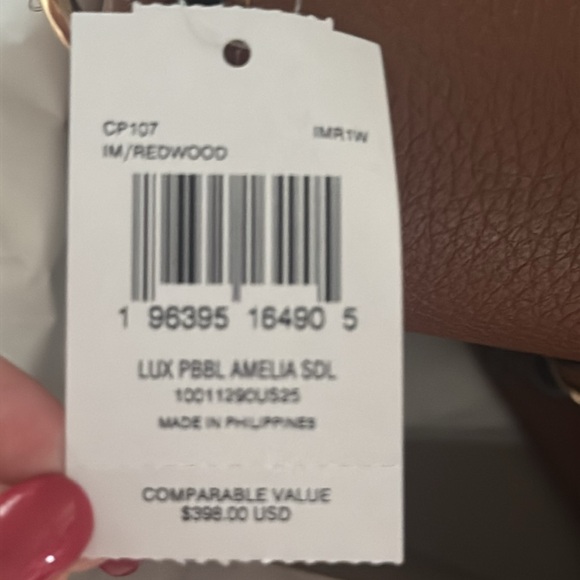 COACH Amelia Large Saddle Bag Soft Pebbled Leather Redwood Size 9 1/4”x7”x3 1/4” - Picture 6 of 7